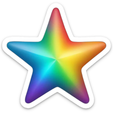 A rainbow star sticker