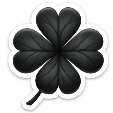 black 5 leaf clover sticker
