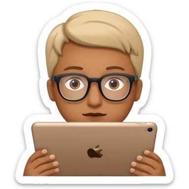 ipad, on the screen is a youtube video with a man on it sticker