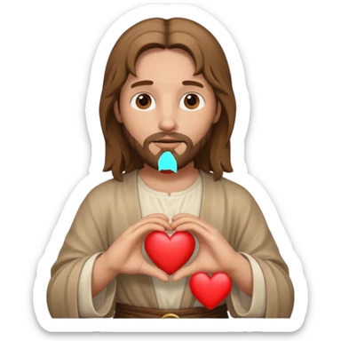Jésus avec un cœur dans ses mains sticker