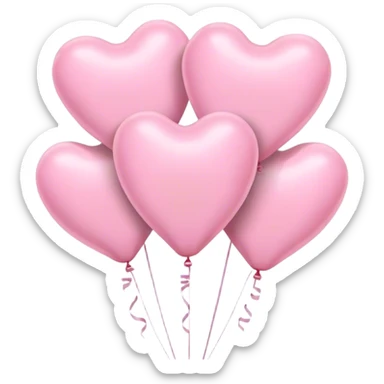pastel pink heart balloons sticker
