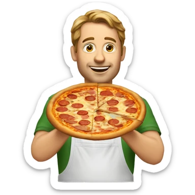 François holland qui mange une pizza  sticker