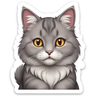 thoughtful cat with paw on chin sticker