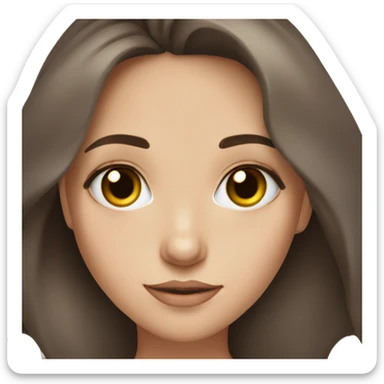 brunette girl with blue hazel central heterochromia with long lashes sticker