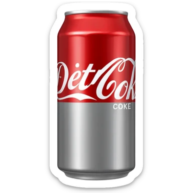 Tin diet Coke emoji only grey tin with red writing sticker