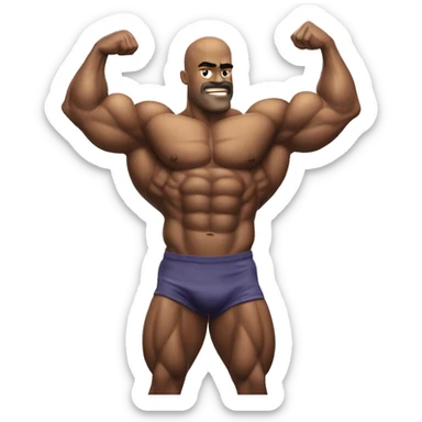 Bodybuilder flexing biceps  sticker