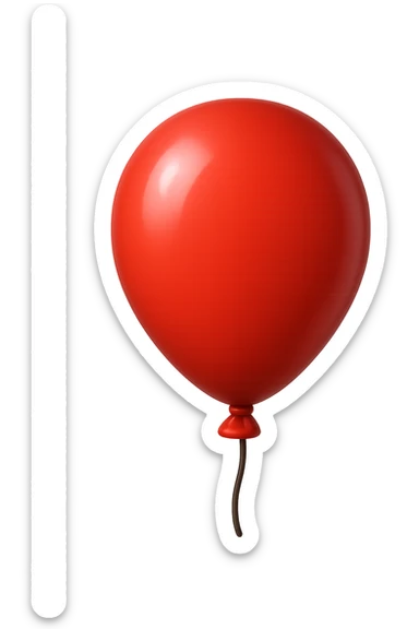 emoji 3d stile iphone che rappresenta un PALLONCINO ROSSO 3d sticker