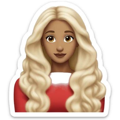 ariana grande, blonde hair, red dress, ethereal, light skin sticker