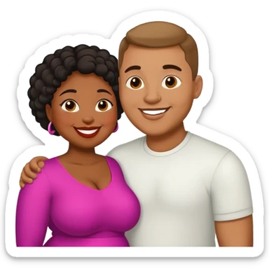 slim lightman and fat black woman love sticker