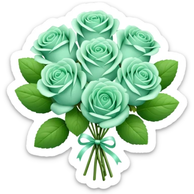 Mint rose bouquet  sticker