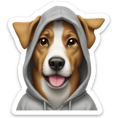Dog wearing hoodie  sticker