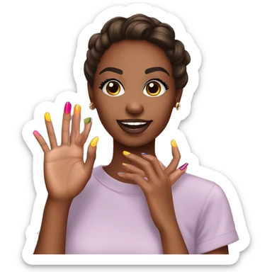 Paint your nails with nail polish sticker