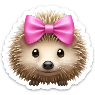 hedgehog with a pink bow sticker
