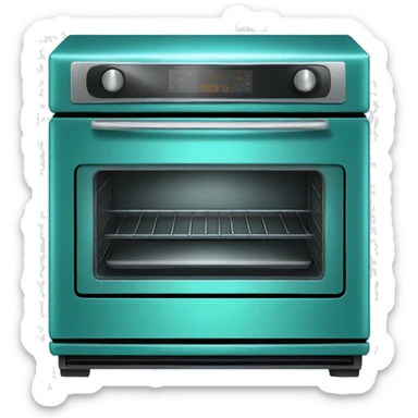 Realistic metallic turquoise oven isolated. sticker