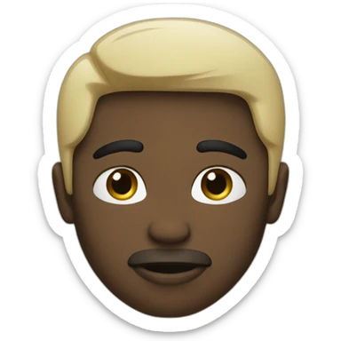 White and black men kiss sticker