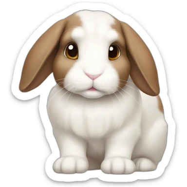 brown-white-lop-ear-bunny sticker