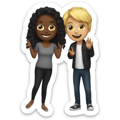 Me and my friend on new years sticker