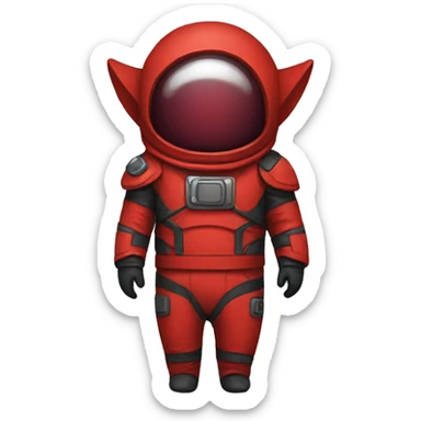 red spacial costume sticker