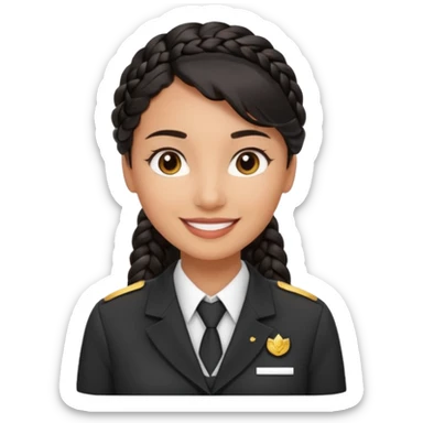 black braided haired hotel receptionist sticker