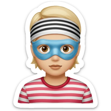 A theif robber emoji,Stripped shirt.eye mask. sticker