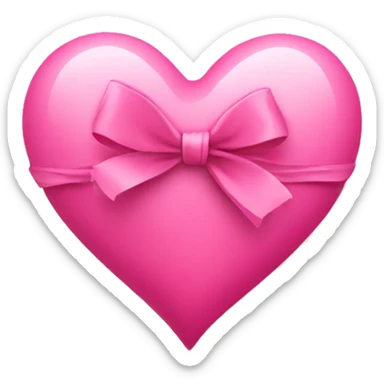 Pink heart with bow sticker
