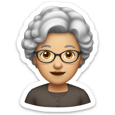 Grandma with dark brown hair sticker