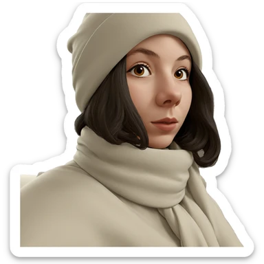 girl in hat with scarf sticker