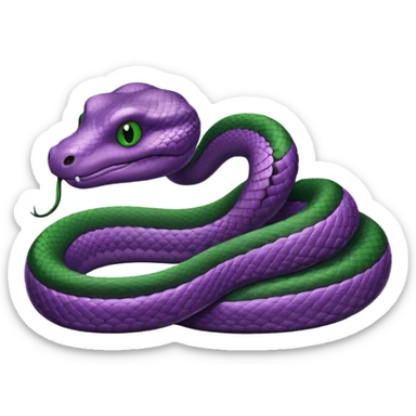 Fat Purple snake wearing a black bow sticker