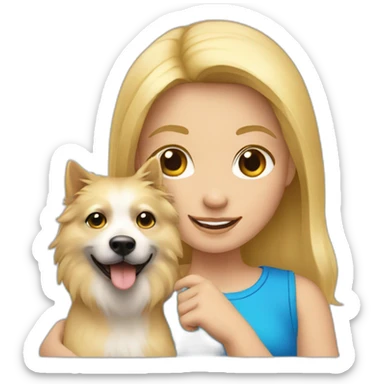 Blonde girl holding spitz sticker