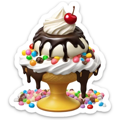 A plain themed after an ice cream sundae sticker