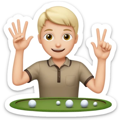 Fingerguns shooting a golf hole sticker