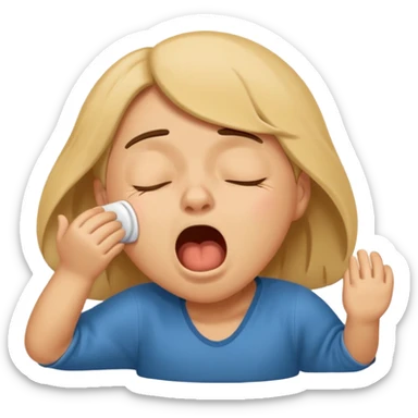 yawning sleepy character sticker