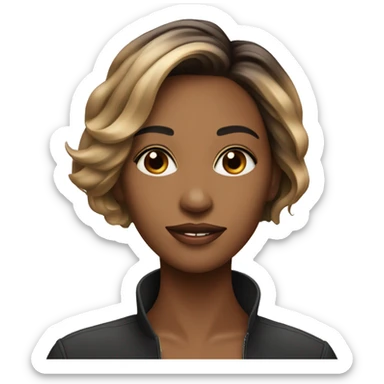 Mujer con pelo corto de color balayage  sticker