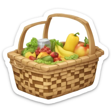 Picnic basket full of groceries sticker