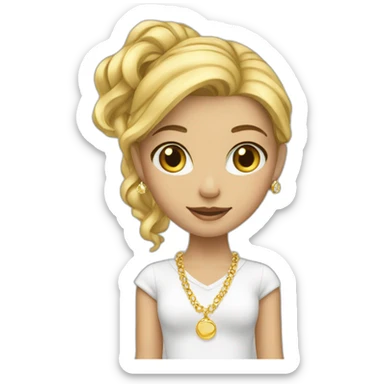 golden_haired girl  jewelry sticker