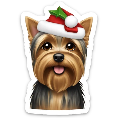 yorkshire terrier christmas sticker