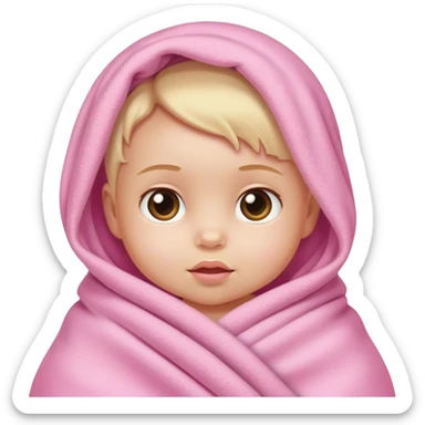 Baby girl pink blanket sticker