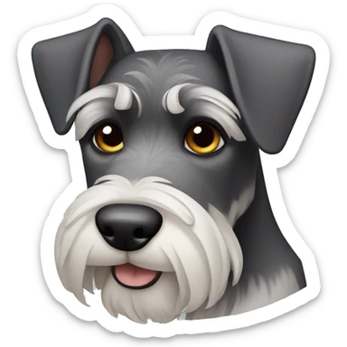 Schnauzer dog with triangled ears sticker