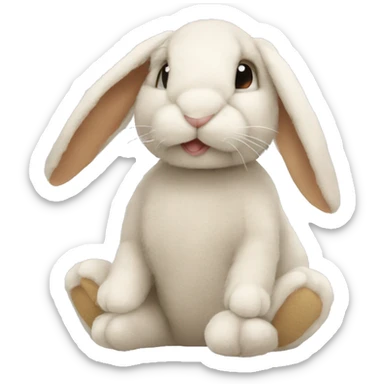 Stuffed animal bunny sticker