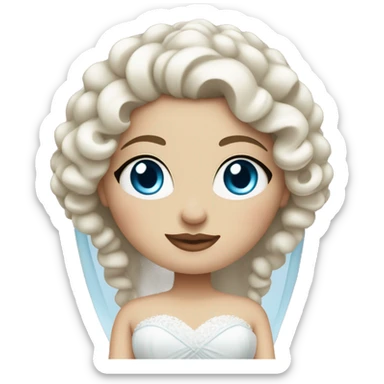 White fat bride that’s pretty with blue eyes and curly hair sticker
