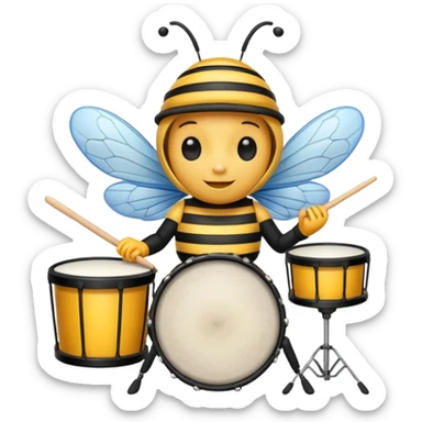 drum player bee sticker