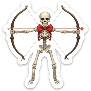 create a dnd style skeleton_archer.png with a bow using 48x48 pixels size sticker