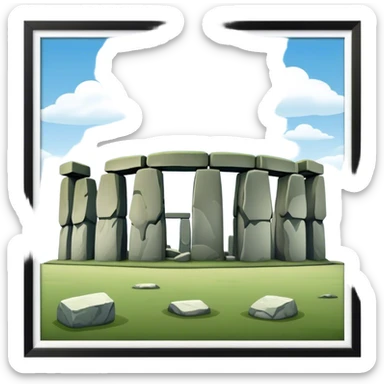Stonehenge Landmark Emoji – Showing the prehistoric stone circle with a natural sky backdrop. sticker