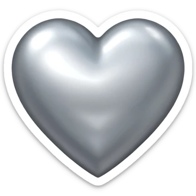 silver heart emoji sticker