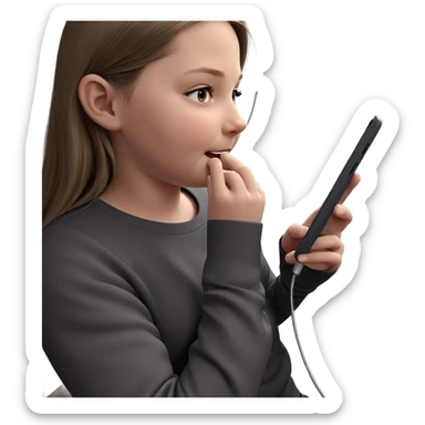 girl with phone indoors sticker