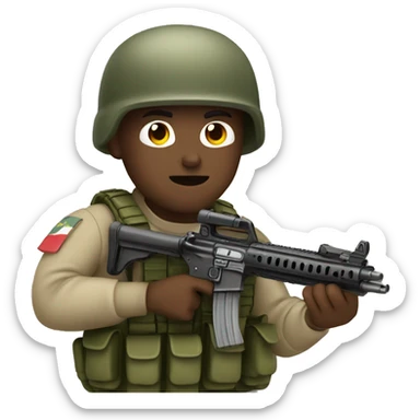 Soldier aiming assault rifle sticker
