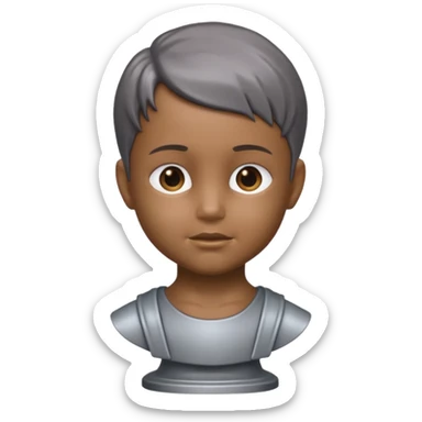 gray metal child bust sticker