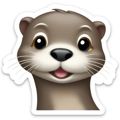 cute hand-drawn otter thumbs up, face only sticker