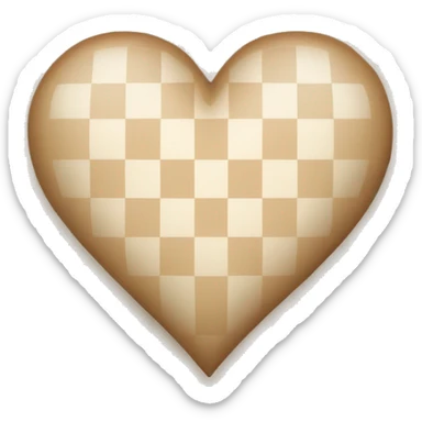 Beige checkered heart sticker