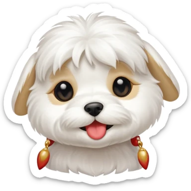 small maltese kissing sticker